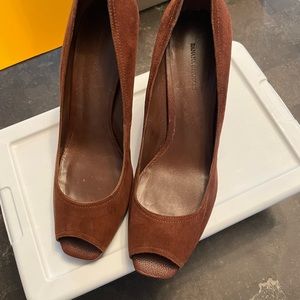 Women Brown Suede Wedges
